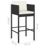 Taburetes de cocina con cojines 2 uds ratán sintético negro de vidaXL, Sillas de jardín - Ref: Foro24-316673, Precio: 175,93 ...