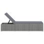 Tumbona de jardín con cojín de ratán sintético gris oscuro de vidaXL, Tumbonas - Ref: Foro24-317106, Precio: 181,34 €, Descue...