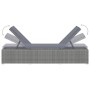 Tumbona de jardín con cojín de ratán sintético gris oscuro de vidaXL, Tumbonas - Ref: Foro24-317106, Precio: 181,34 €, Descue...