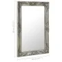 Silver baroque style wall mirror 50x80 cm by vidaXL, Mirrors - Ref: Foro24-320322, Price: 63,20 €, Discount: %