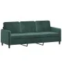 Dark green velvet 3-piece sofa set by vidaXL, Sofas - Ref: Foro24-3202026, Price: 606,94 €, Discount: %