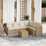Set sofás de jardín 7 piezas y cojines ratán sintético beige en Conjuntos de jardín | Comprar online en Foru.es