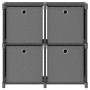 Estantería de 4 cubos con cajas de tela gris 69x30x72,5 cm en Librerías y estanterías | Comprar online en Foru.es