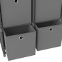 Estantería de 4 cubos con cajas de tela gris 69x30x72,5 cm en Librerías y estanterías | Comprar online en Foru.es