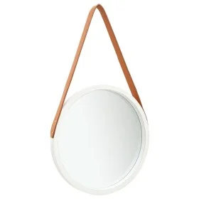Espejo de pared con correa blanco 40 cm de vidaXL, Espejos - Ref: Foro24-320360, Precio: 35,72 €, Descuento: %