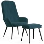 Sillón de relax con taburete terciopelo azul de , Sillones - Ref: Foro24-3097629, Precio: 130,46 €, Descuento: %