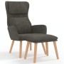 Sillón de relax con taburete terciopelo gris oscuro de , Sillones - Ref: Foro24-3097821, Precio: 146,40 €, Descuento: %