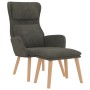 Sillón de relax con taburete terciopelo gris oscuro de , Sillones - Ref: Foro24-3097821, Precio: 146,40 €, Descuento: %