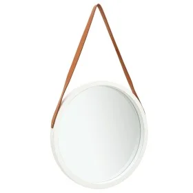 Espejo de pared con correa blanco 50 cm de vidaXL, Espejos - Ref: Foro24-320364, Precio: 41,36 €, Descuento: %
