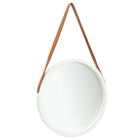Espejo de pared con correa blanco 50 cm de vidaXL, Espejos - Ref: Foro24-320364, Precio: 41,36 €, Descuento: %