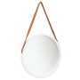 Espejo de pared con correa blanco 50 cm de vidaXL, Espejos - Ref: Foro24-320364, Precio: 46,79 €, Descuento: %