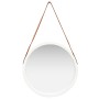 Espejo de pared con correa blanco 50 cm de vidaXL, Espejos - Ref: Foro24-320364, Precio: 46,79 €, Descuento: %