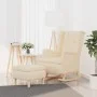 Sillón con patas mecedoras y taburete de tela color crema de , Sillones - Ref: Foro24-3121281, Precio: 293,17 €, Descuento: %