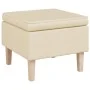Sillón con patas mecedoras y taburete de tela color crema de , Sillones - Ref: Foro24-3121281, Precio: 293,17 €, Descuento: %