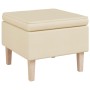 Sillón con patas mecedoras y taburete de tela color crema de , Sillones - Ref: Foro24-3121281, Precio: 297,93 €, Descuento: %