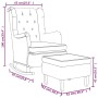 Sillón con patas mecedoras y taburete de tela color crema de , Sillones - Ref: Foro24-3121281, Precio: 297,93 €, Descuento: %