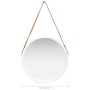 Espejo de pared con correa blanco 50 cm de vidaXL, Espejos - Ref: Foro24-320364, Precio: 46,79 €, Descuento: %