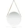 Espejo de pared con correa blanco 50 cm de vidaXL, Espejos - Ref: Foro24-320364, Precio: 41,36 €, Descuento: %