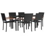 Juego de comedor de jardín 7 piezas ratán sintético negro de , Conjuntos de jardín - Ref: Foro24-3156685, Precio: 497,56 €, D...