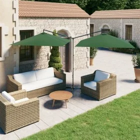 Sombrilla doble con poste de acero verde 600x300 cm de , Sombrillas - Ref: Foro24-312554, Precio: 157,97 €, Descuento: %