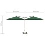 Sombrilla doble con poste de acero verde 600x300 cm de , Sombrillas - Ref: Foro24-312554, Precio: 160,33 €, Descuento: %