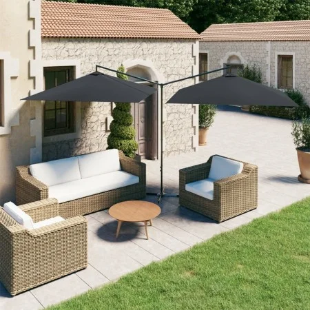Sombrilla doble de jardín con palo de acero antracita 600x300cm de , Sombrillas - Ref: Foro24-312556, Precio: 155,98 €, Descu...