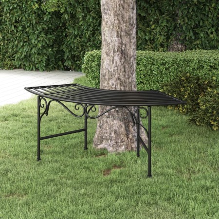 Banco de jardín de acero negro 113 cm de , Bancos de jardín - Ref: Foro24-318826, Precio: 110,21 €, Descuento: %