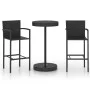 Set de muebles de bar de jardín 3 piezas ratán sintético negro de , Conjuntos de jardín - Ref: Foro24-3064769, Precio: 243,78...