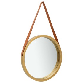 Espejo de pared con correa dorado 40 cm de vidaXL, Espejos - Ref: Foro24-320361, Precio: 31,82 €, Descuento: %