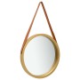 Espejo de pared con correa dorado 40 cm de vidaXL, Espejos - Ref: Foro24-320361, Precio: 31,82 €, Descuento: %