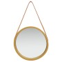 Espejo de pared con correa dorado 40 cm de vidaXL, Espejos - Ref: Foro24-320361, Precio: 31,82 €, Descuento: %