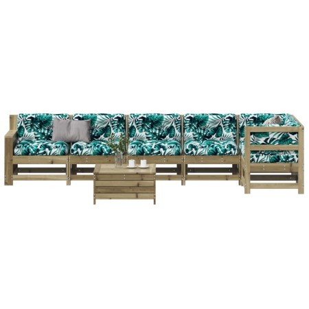 Juego de muebles jardín 7 pzas y cojines madera pino impregnada de , Conjuntos de jardín - Ref: Foro24-3250879, Precio: 779,8...