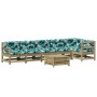 Juego de muebles jardín 7 pzas y cojines madera pino impregnada de , Conjuntos de jardín - Ref: Foro24-3250887, Precio: 716,9...