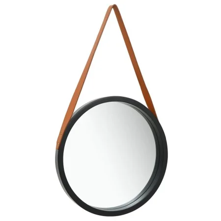 Espejo de pared con correa negro 40 cm de vidaXL, Espejos - Ref: Foro24-320363, Precio: 37,79 €, Descuento: %