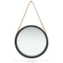 Espejo de pared con correa negro 40 cm de vidaXL, Espejos - Ref: Foro24-320363, Precio: 38,22 €, Descuento: %