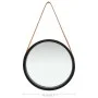 Espejo de pared con correa negro 40 cm de vidaXL, Espejos - Ref: Foro24-320363, Precio: 37,79 €, Descuento: %