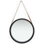 Espejo de pared con correa negro 50 cm de vidaXL, Espejos - Ref: Foro24-320367, Precio: 64,07 €, Descuento: %