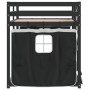 Litera con cortinas madera maciza pino blanco y negro 90x200 cm de , Camas y somieres - Ref: Foro24-3283868, Precio: 301,24 €...