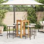 Mesa y taburetes de jardín 5 pzas madera acacia ratán PE marrón de , Conjuntos de jardín - Ref: Foro24-3295269, Precio: 240,8...