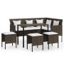 Set de sofás forma de L 5 pzas cojines ratán sintético marrón de , Conjuntos de jardín - Ref: Foro24-318580, Precio: 328,04 €...