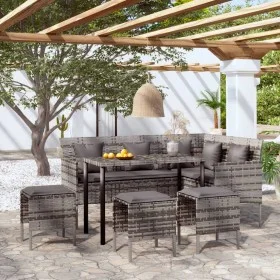 Set de sofás en forma de L 5 pzas cojines ratán sintético gris by , Garden sets - Ref: Foro24-318582, Price: 348,20 €, Discou...