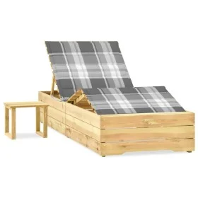 Garden lounger with table and cushion made of impregnated pine wood. by , Loungers - Ref: Foro24-3065968, Price: 184,57 €, Di...