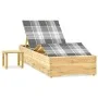 Garden lounger with table and cushion made of impregnated pine wood. by , Loungers - Ref: Foro24-3065968, Price: 184,57 €, Di...
