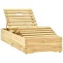 Garden lounger with table and cushion made of impregnated pine wood. by , Loungers - Ref: Foro24-3065968, Price: 184,57 €, Di...
