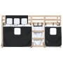 Litera con cortinas madera maciza pino blanco y negro 90x200 cm de , Camas y somieres - Ref: Foro24-3283892, Precio: 204,26 €...