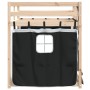 Litera con cortinas madera maciza pino blanco y negro 90x200 cm de , Camas y somieres - Ref: Foro24-3283892, Precio: 204,26 €...