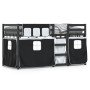 Litera con cortinas madera maciza pino blanco y negro 90x200 cm de , Camas y somieres - Ref: Foro24-3283934, Precio: 301,24 €...