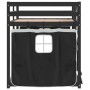 Litera con cortinas madera maciza pino blanco y negro 90x200 cm de , Camas y somieres - Ref: Foro24-3283934, Precio: 301,24 €...