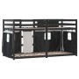 Litera con cortinas madera maciza pino blanco y negro 90x200 cm de , Camas y somieres - Ref: Foro24-3283934, Precio: 301,24 €...