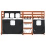 Litera con cortinas madera maciza pino blanco y negro 80x200 cm de , Camas y somieres - Ref: Foro24-3283922, Precio: 176,71 €...